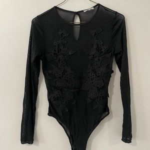 Charlotte Russe black lace bodysuit